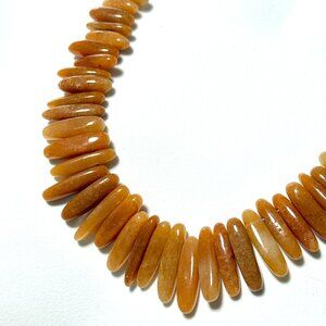 Genuine Orange Aventurine Agate Bib Necklace, Gemstone Beaded Ethnic Necklace
